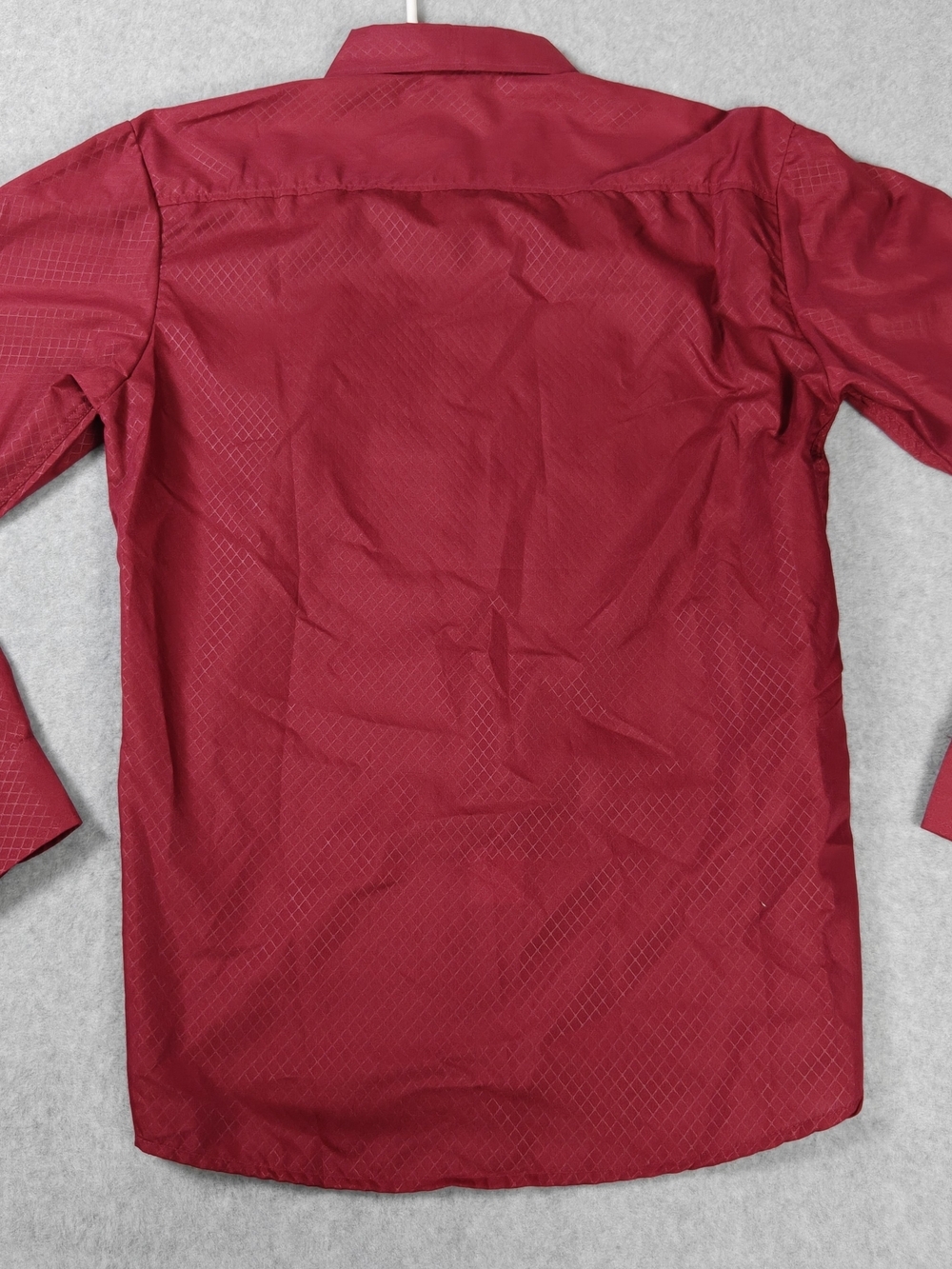 Men's Red Button-Up Dress Shirt - Picture 5 of 5